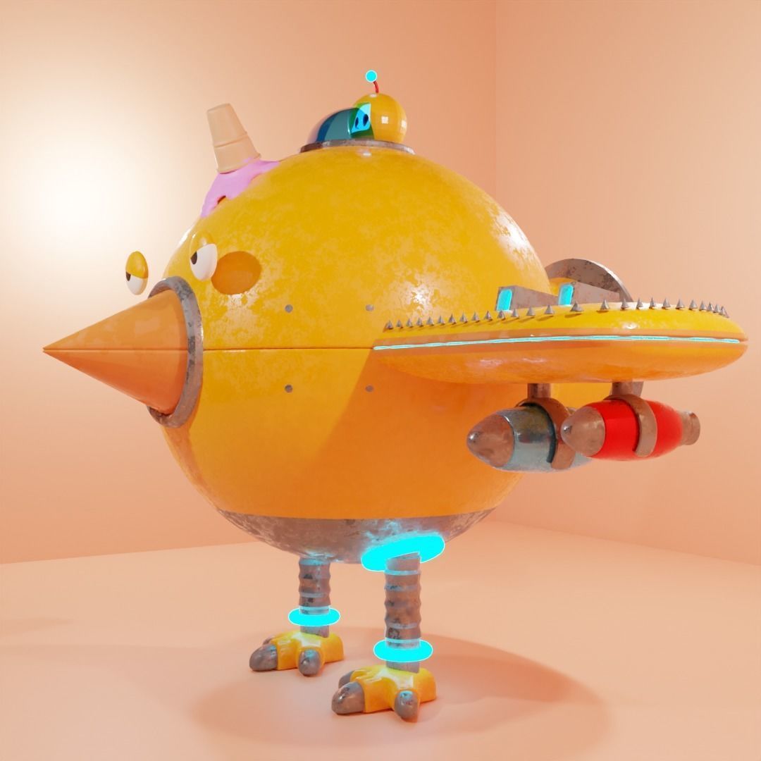 duck fighter plane 3D model_1