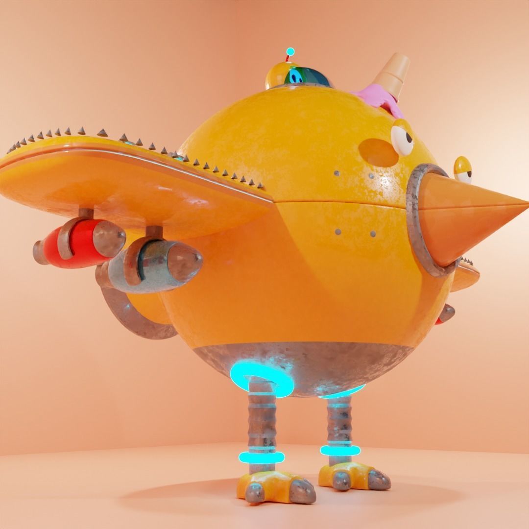 duck fighter plane 3D model_2