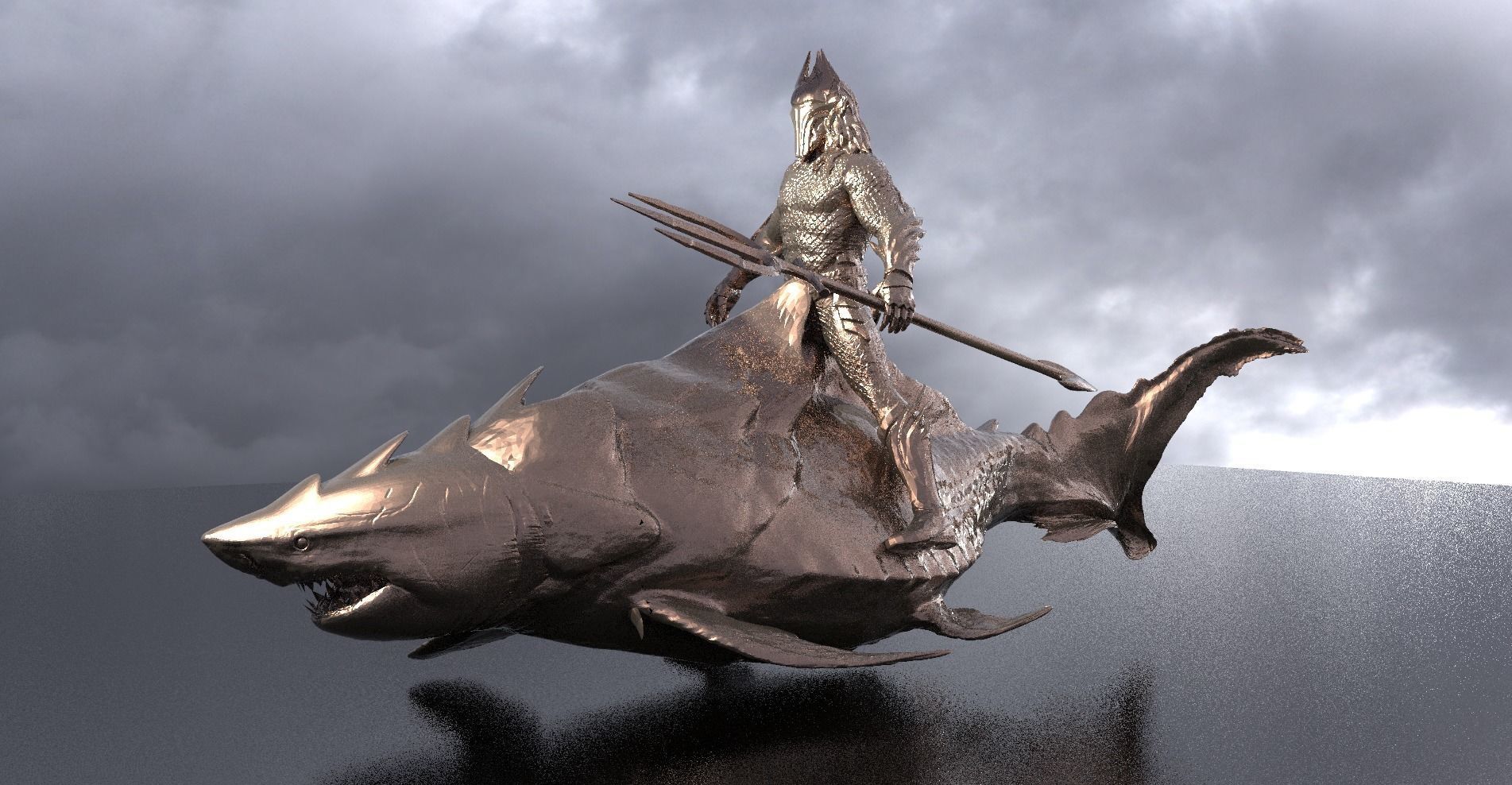 King of Atlantis Shark Mount 2  3D model_1