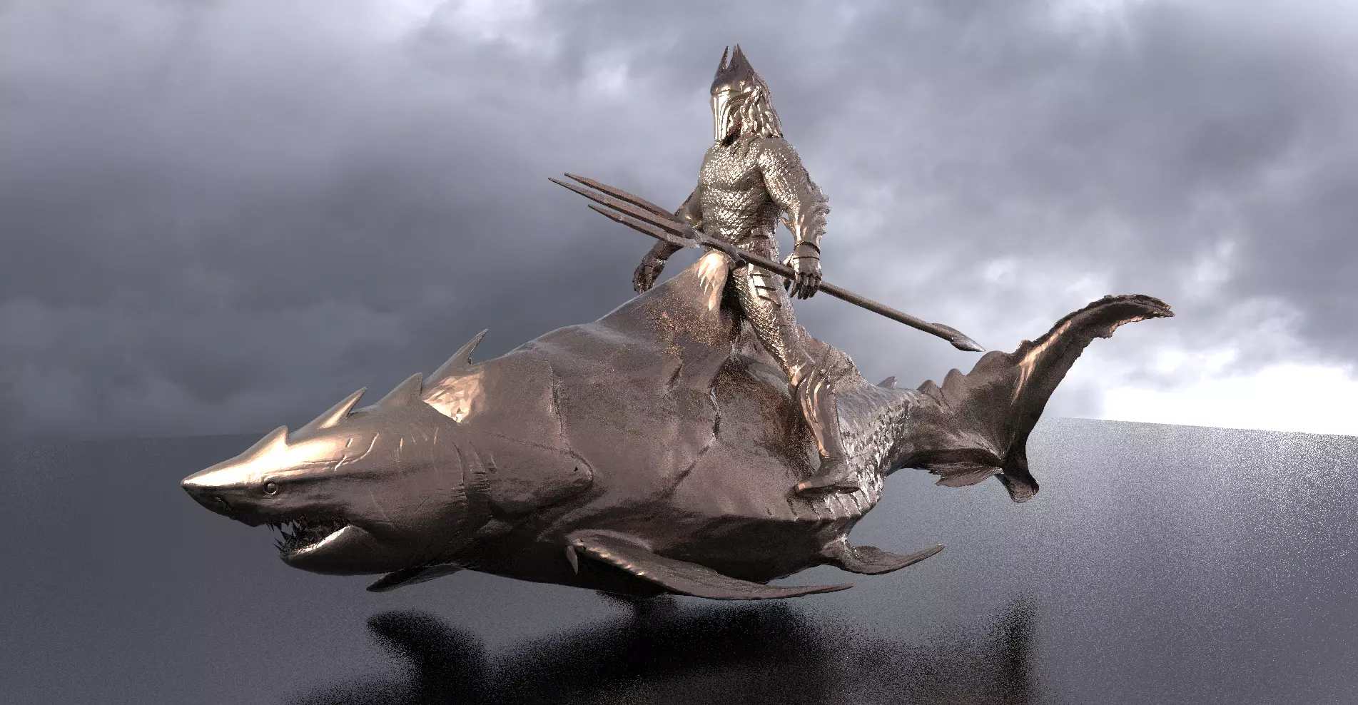 King of Atlantis Shark Mount 2  3D model_0