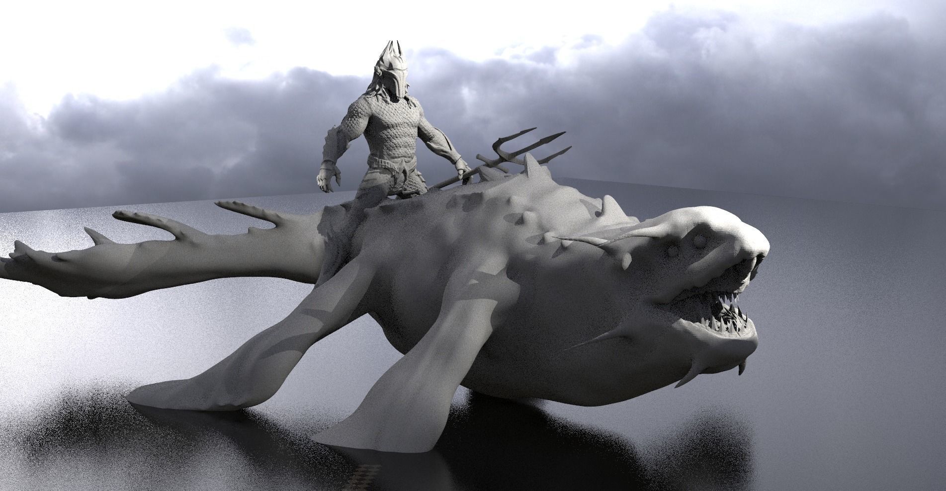 King of Atlantis Dinosaur Mount 1 3D model_1