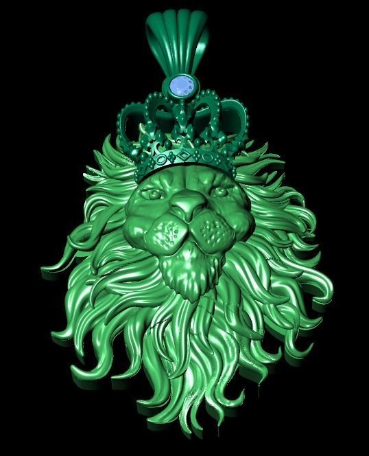 lion  pendant 3D print model_8