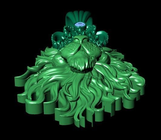 lion  pendant 3D print model_10