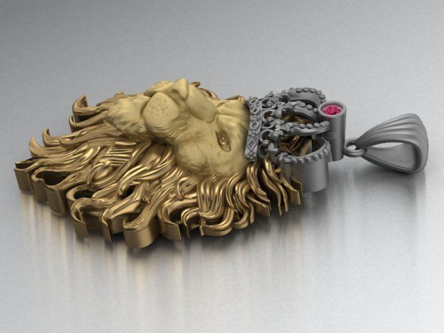 lion  pendant 3D print model_19