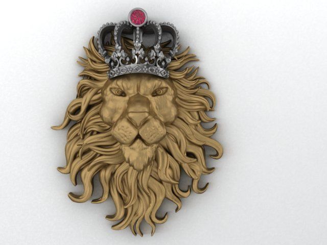 lion  pendant 3D print model_7