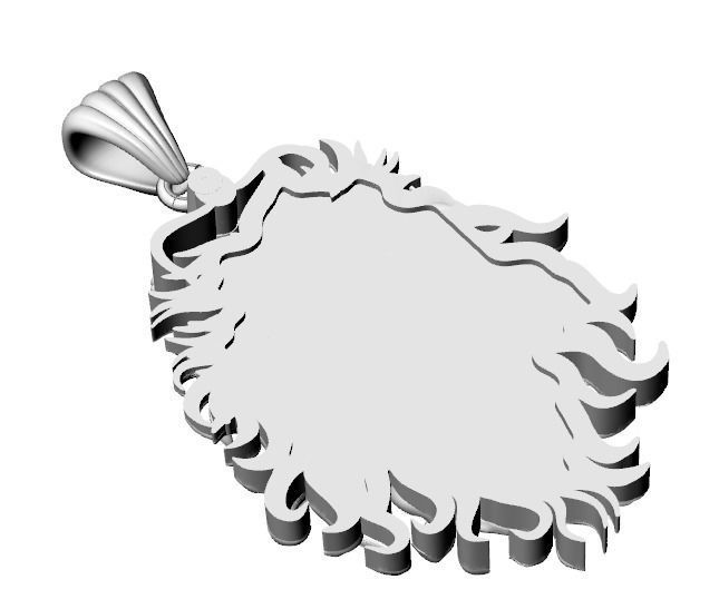 lion  pendant 3D print model_6