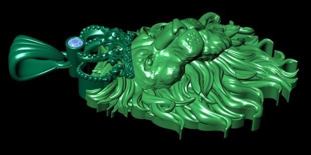 lion  pendant 3D print model_16