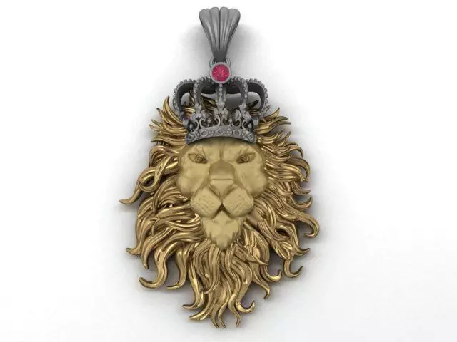 lion  pendant 3D print model_0