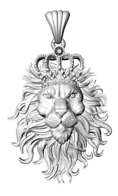 lion  pendant 3D print model_3