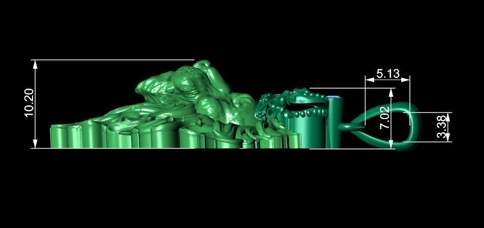 lion  pendant 3D print model_4