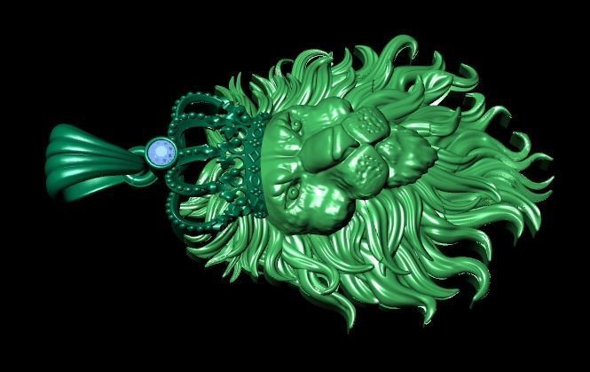 lion  pendant 3D print model_18