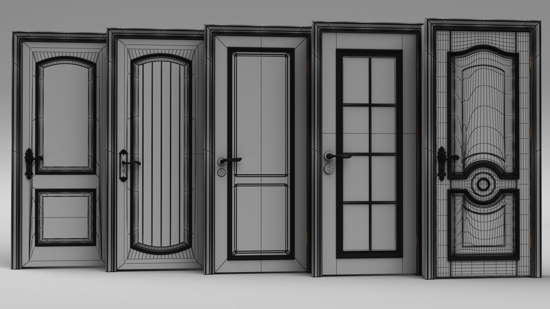 Doors interior 3D model_6
