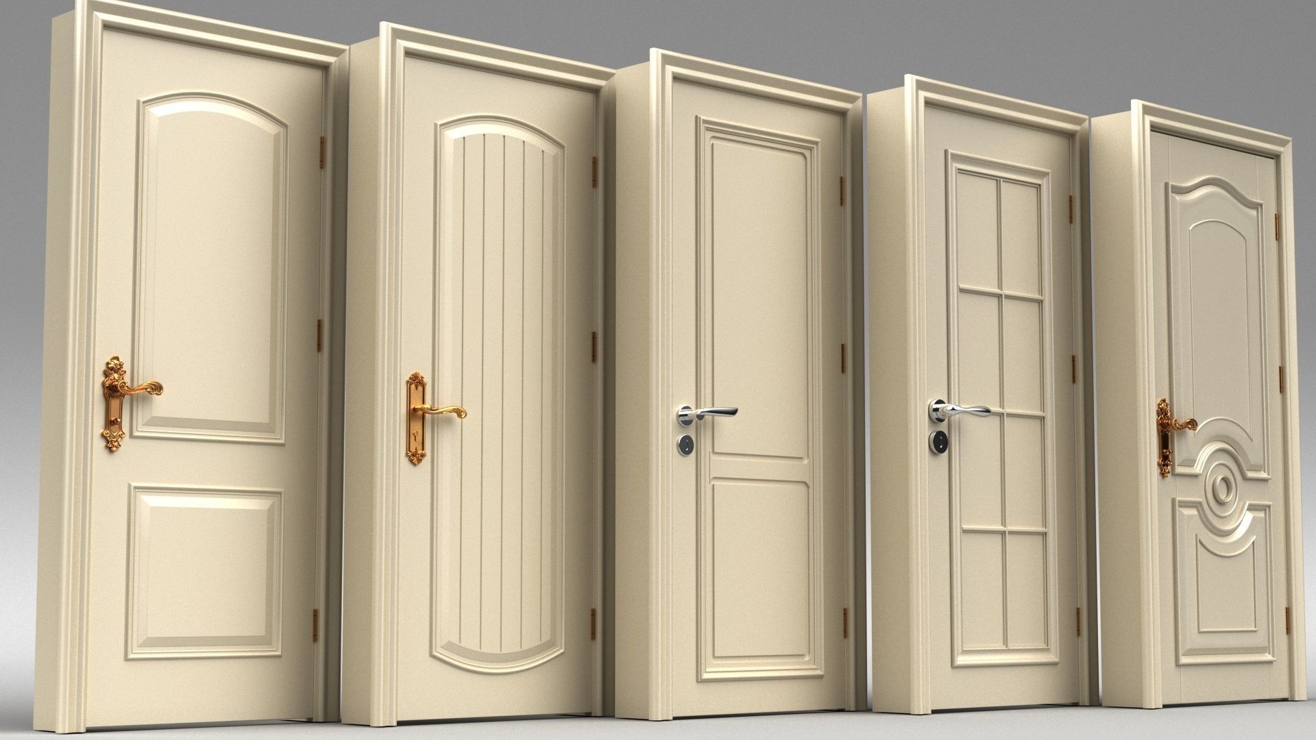 Doors interior 3D model_4
