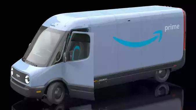 Amazon Electric Delivery Van Rigged 3D model