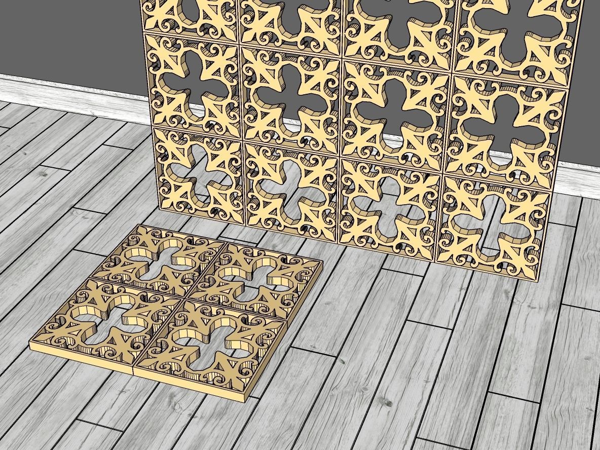 Decorative Panels Pack 6 3D Model Collection_24