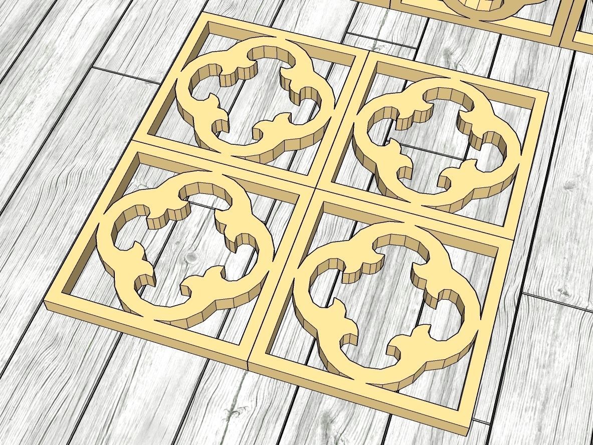 Decorative Panels Pack 6 3D Model Collection_34