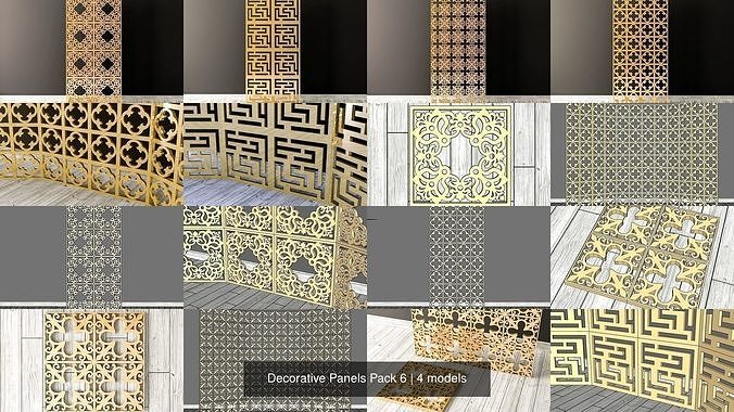 Decorative Panels Pack 6 3D Model Collection