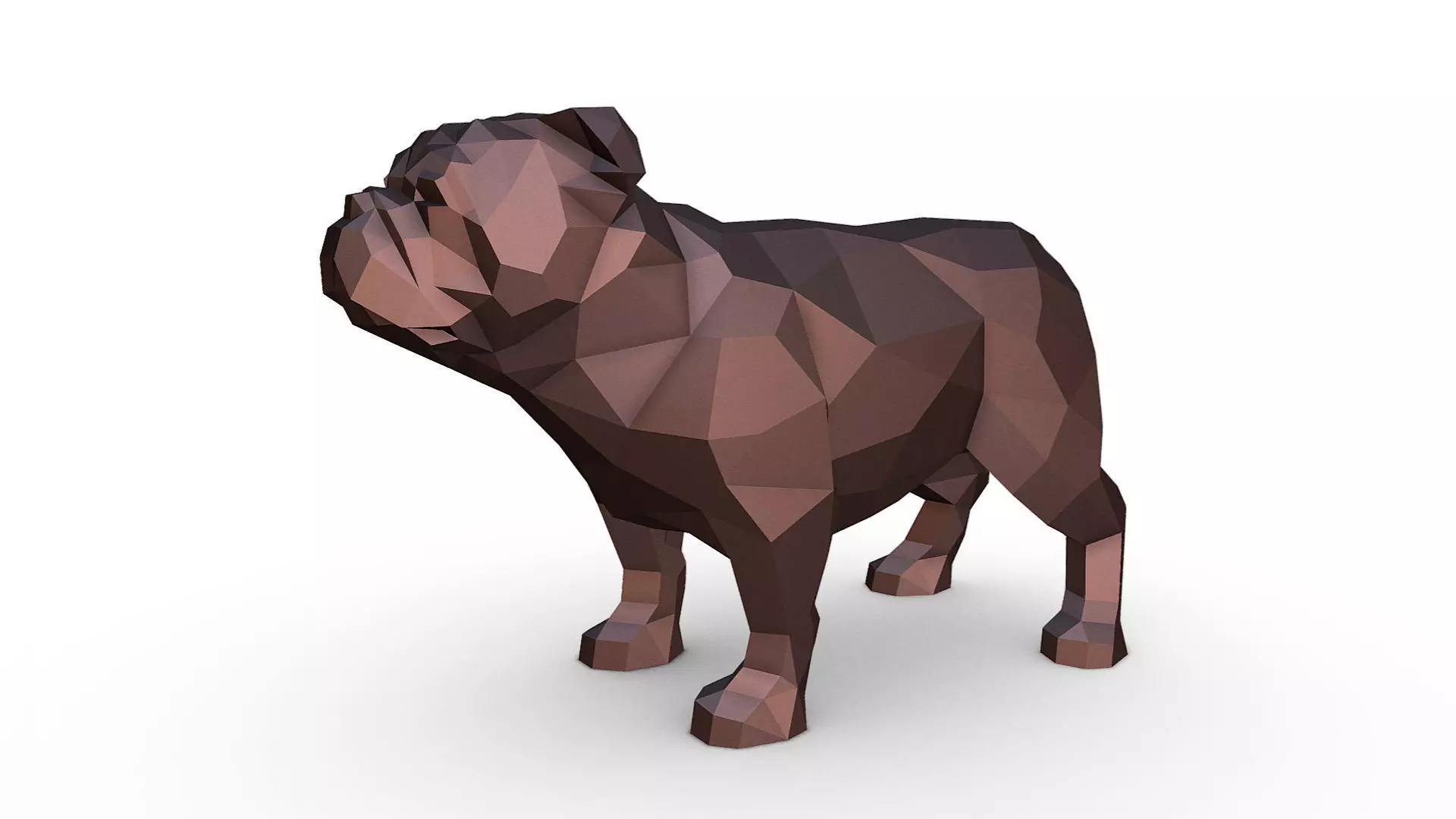 English bulldog figure 3D print model_0
