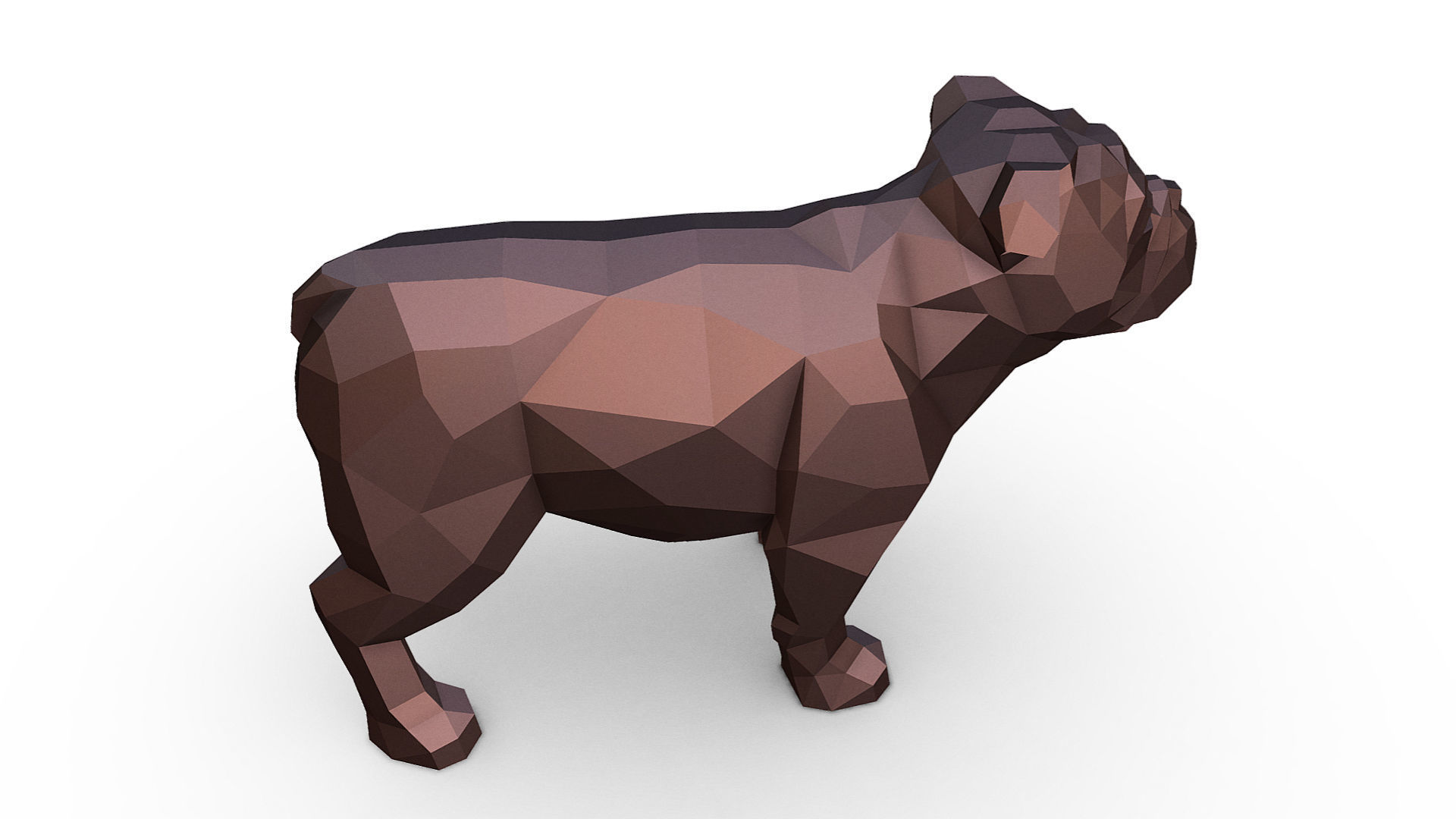 English bulldog figure 3D print model_4
