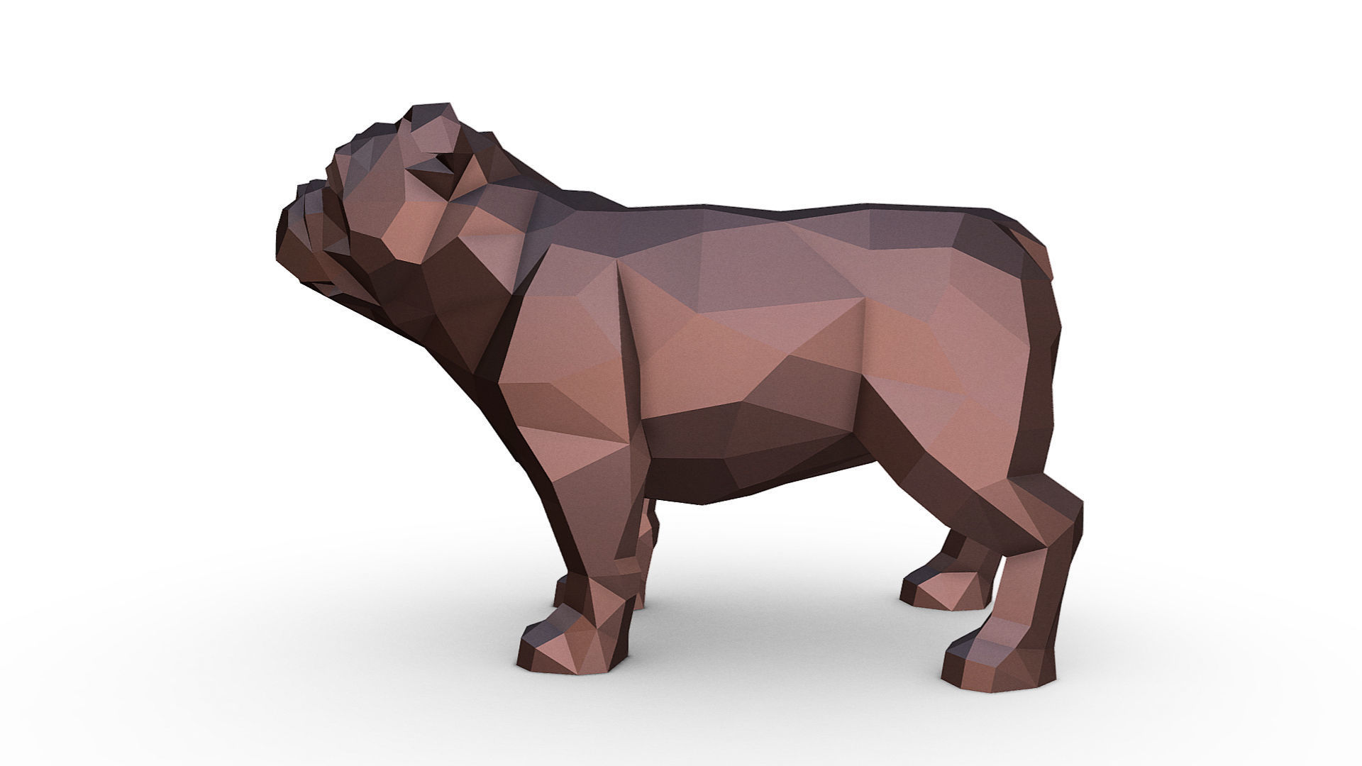 English bulldog figure 3D print model_1
