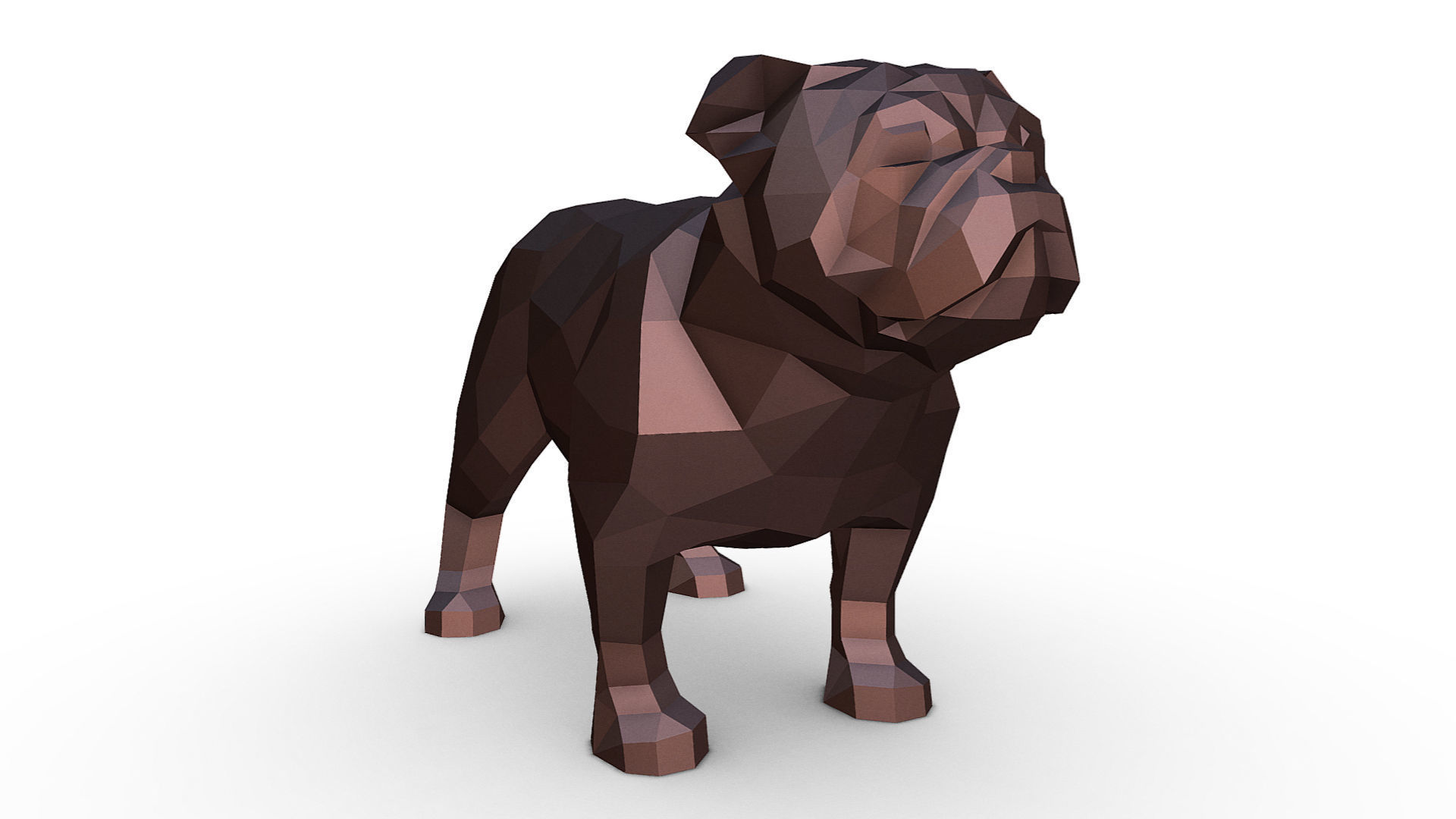 English bulldog figure 3D print model_6