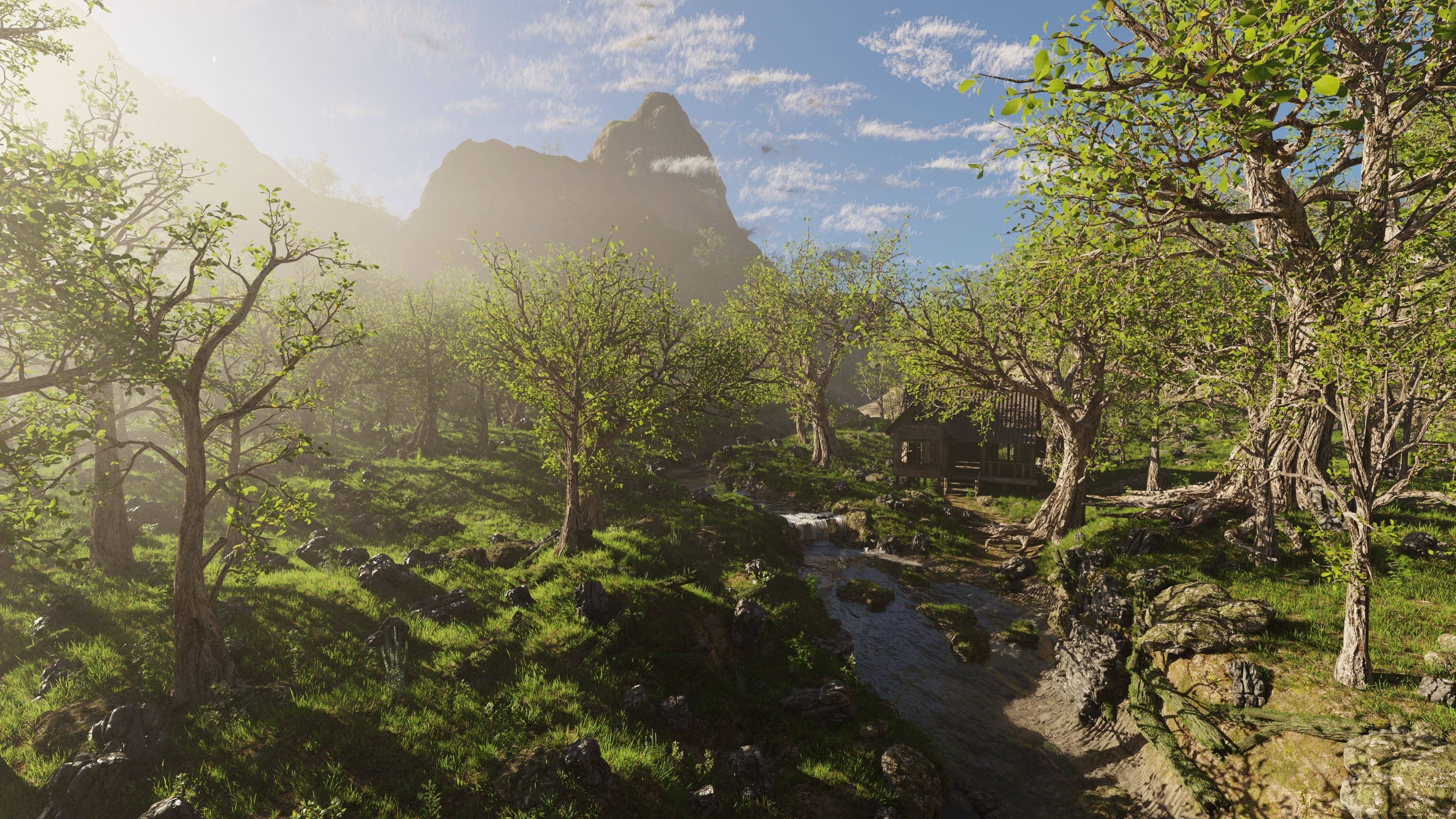 Cabin River Scene 3D model_6