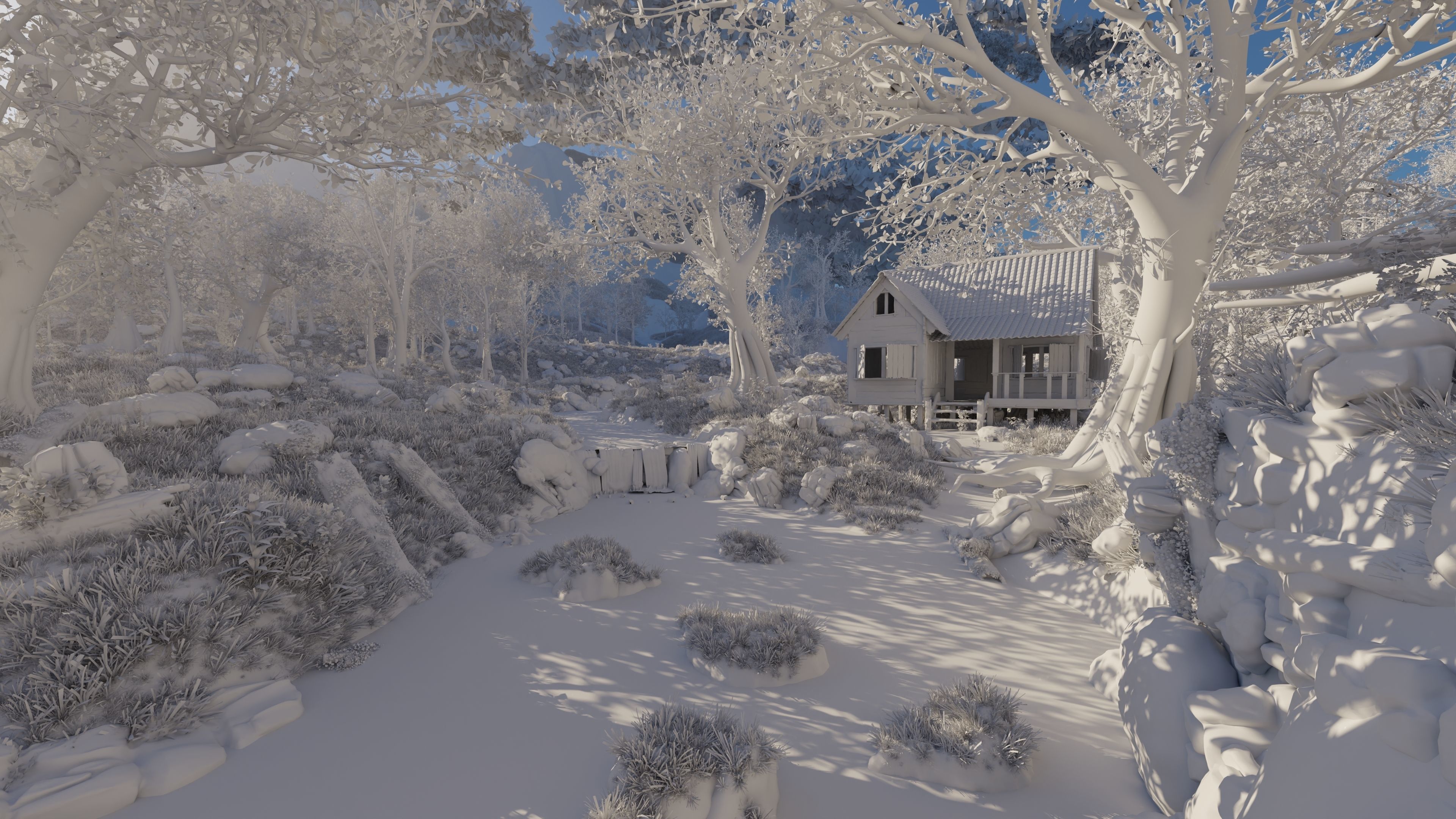 Cabin River Scene 3D model_12