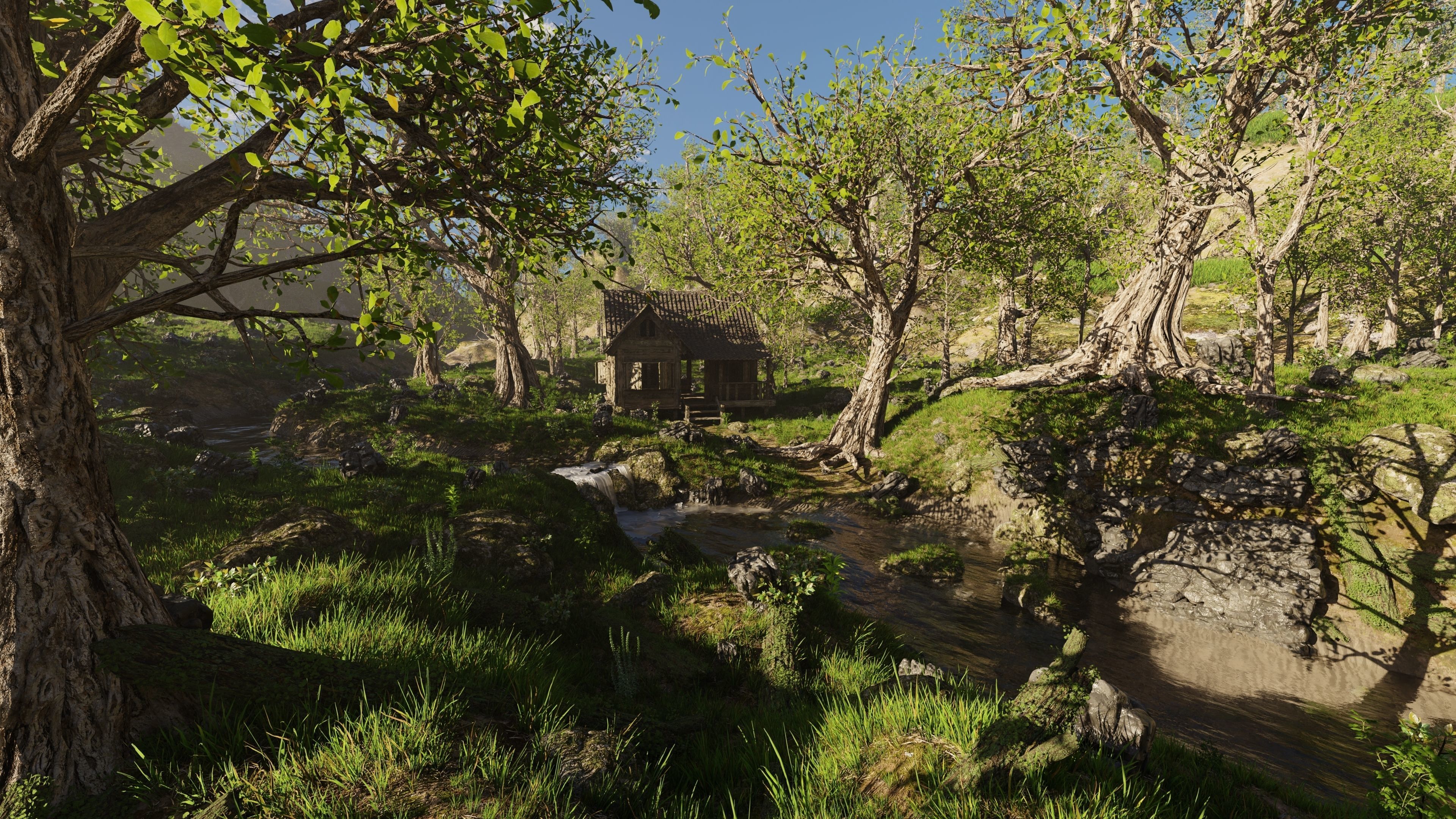 Cabin River Scene 3D model_3