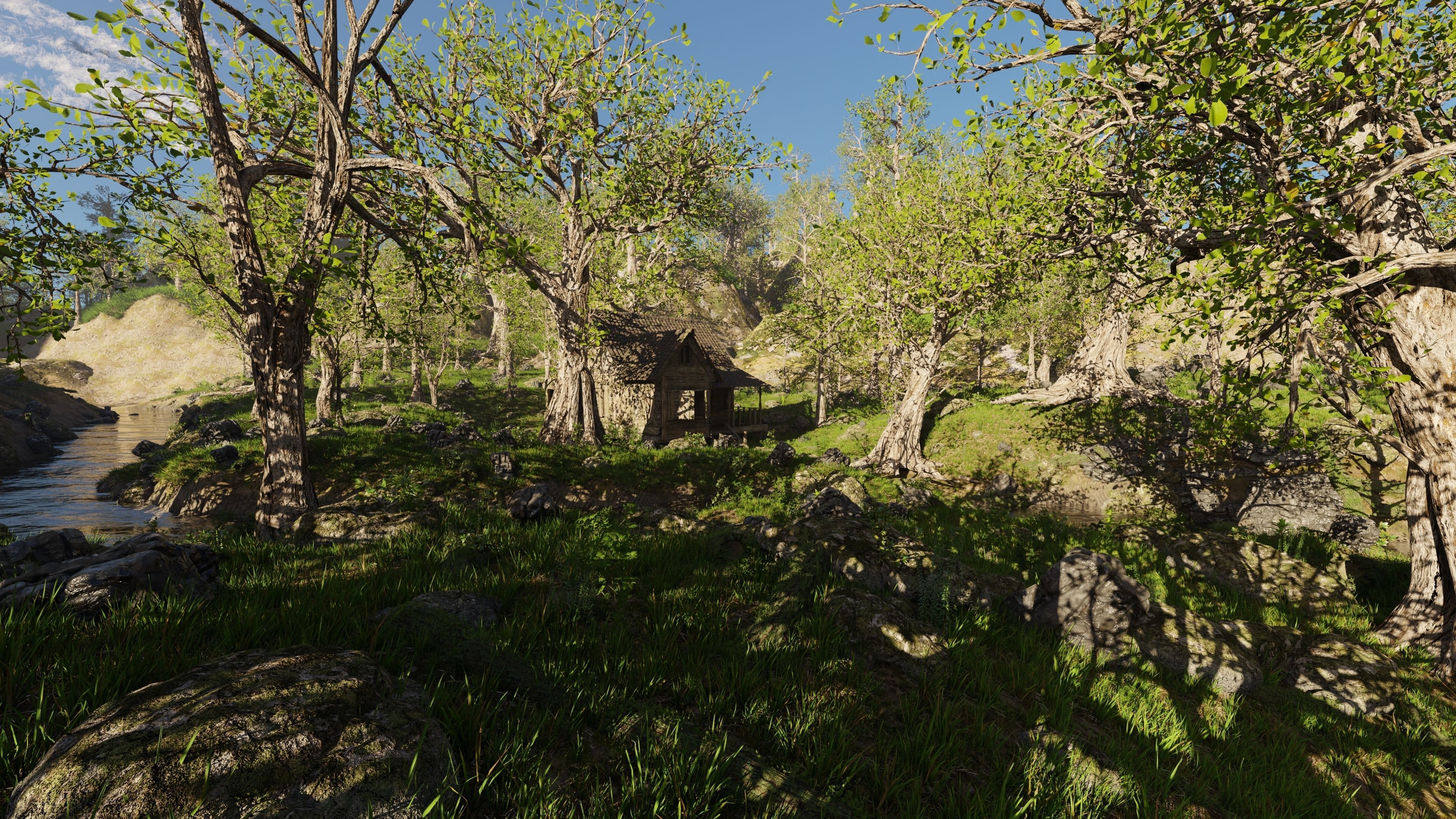 Cabin River Scene 3D model_7