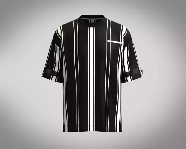 T-Shirt Monochrome Stripe 3D model