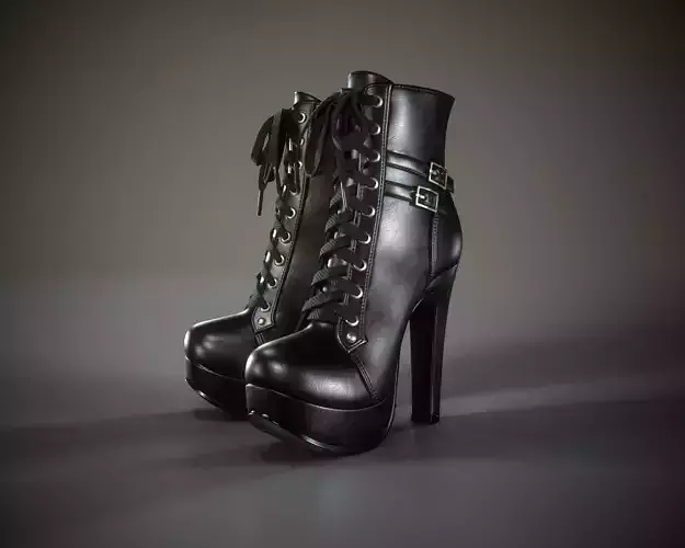High Heels Ankle Boots Low-poly 3D model High Heels Ankle Boots Low-poly 3D model