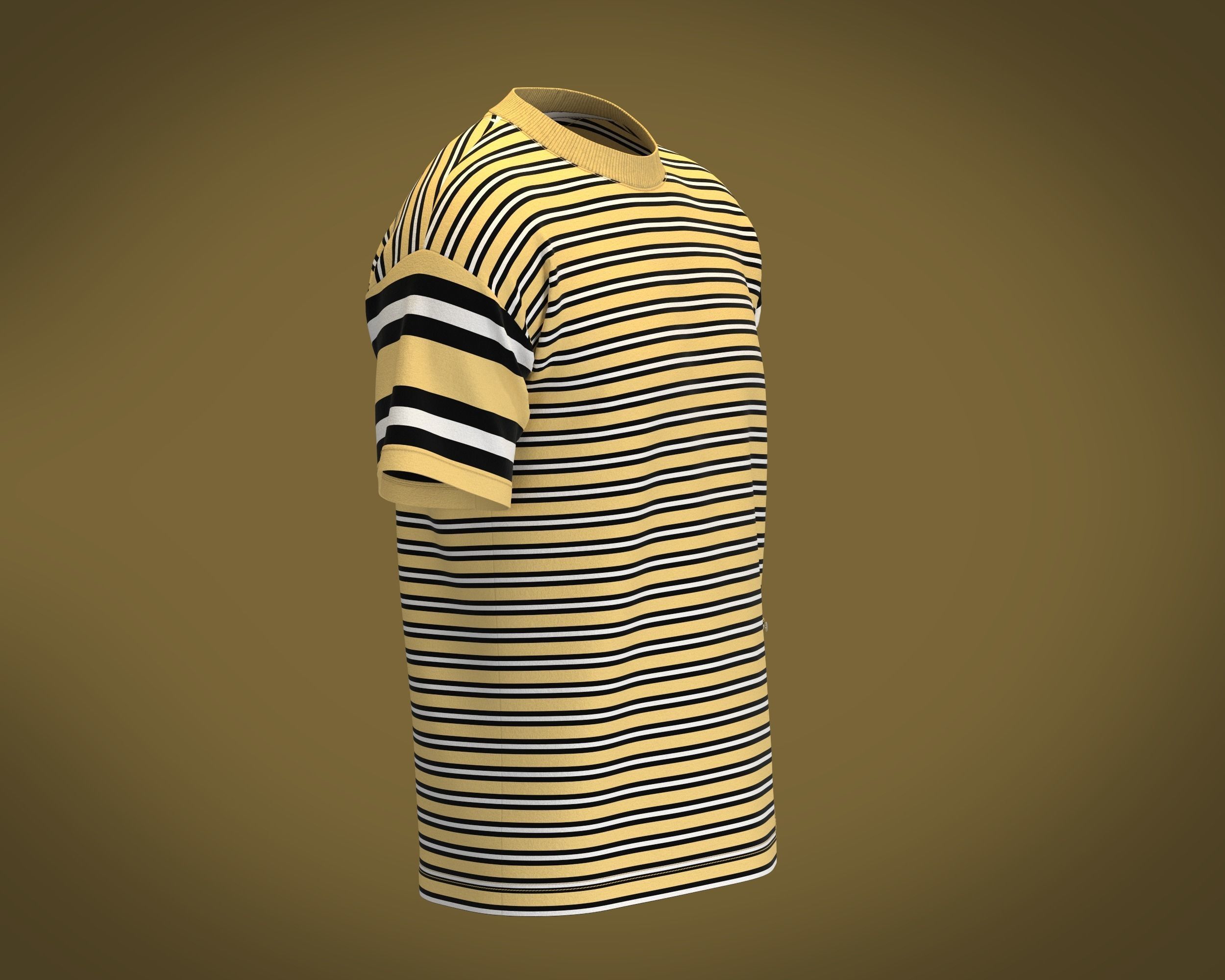  T-Shirt Mix Match Stripe 3D model_1