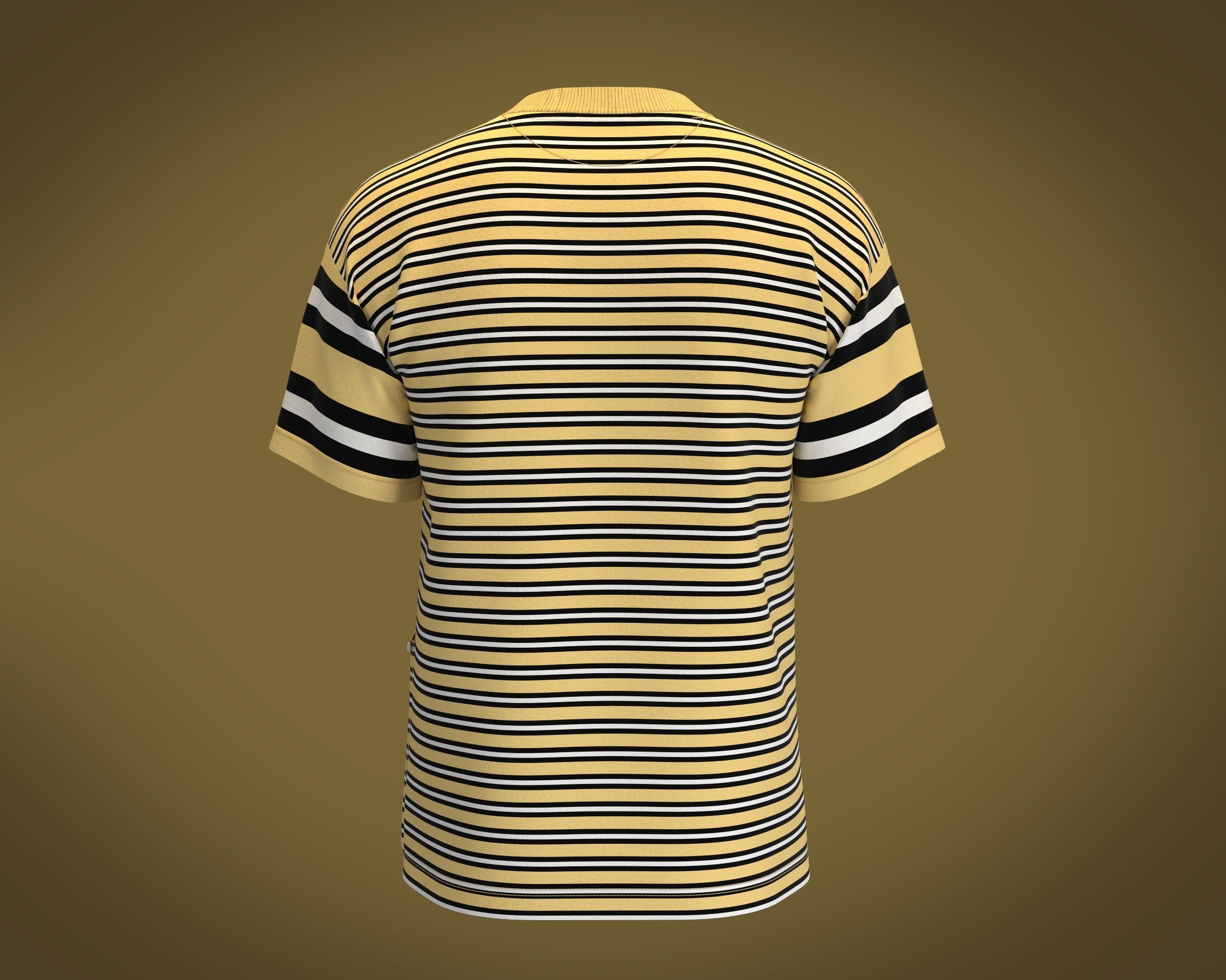  T-Shirt Mix Match Stripe 3D model_3