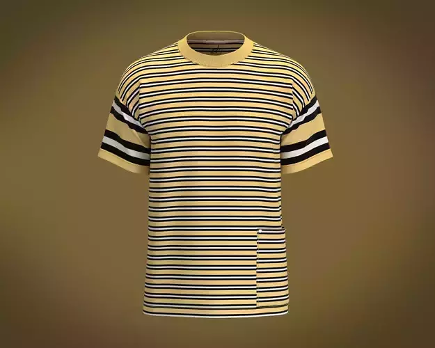  T-Shirt Mix Match Stripe 3D model