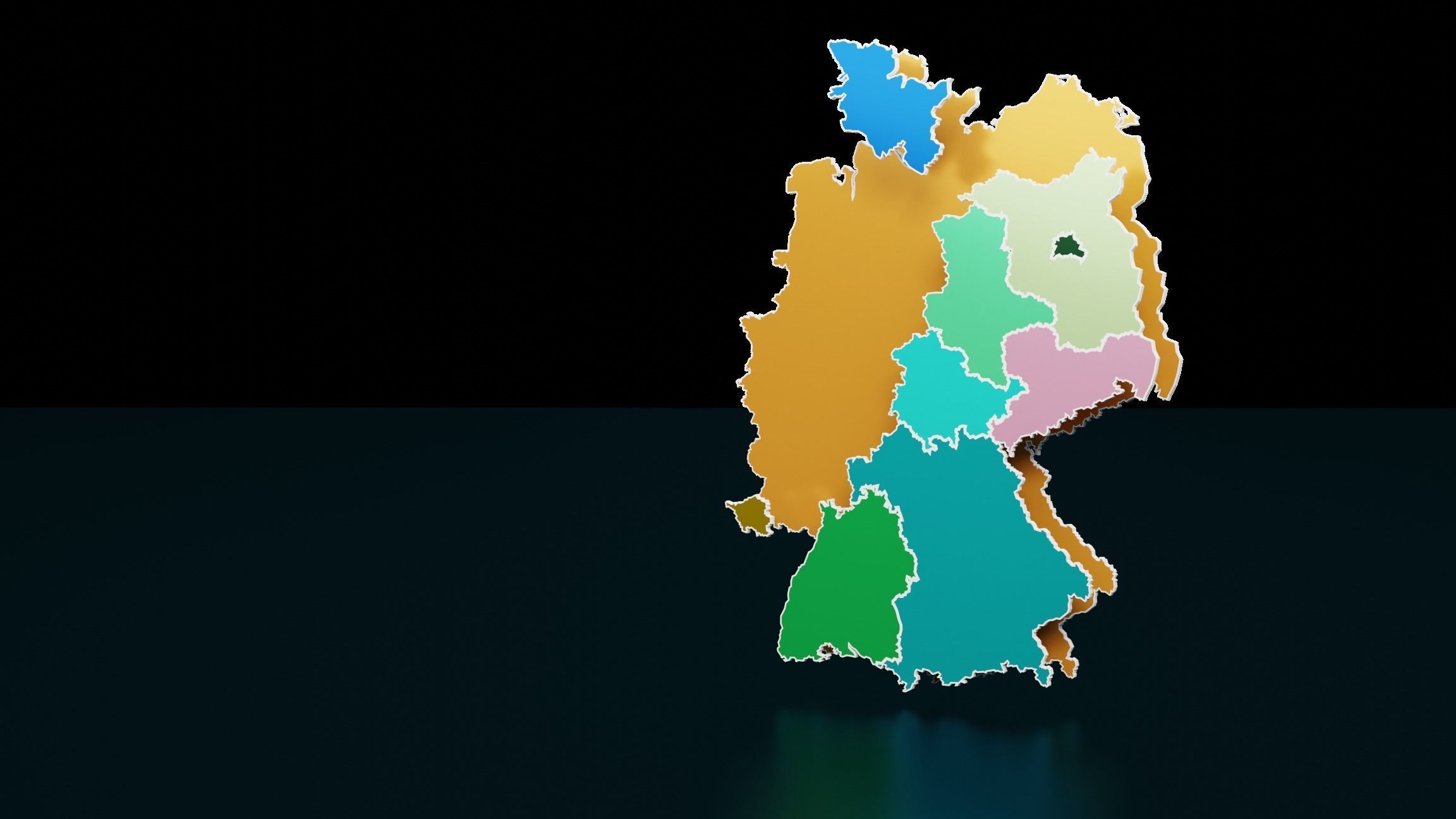 GERMANY POLITICAL MAP LAYOUT Low-poly 3D model_11