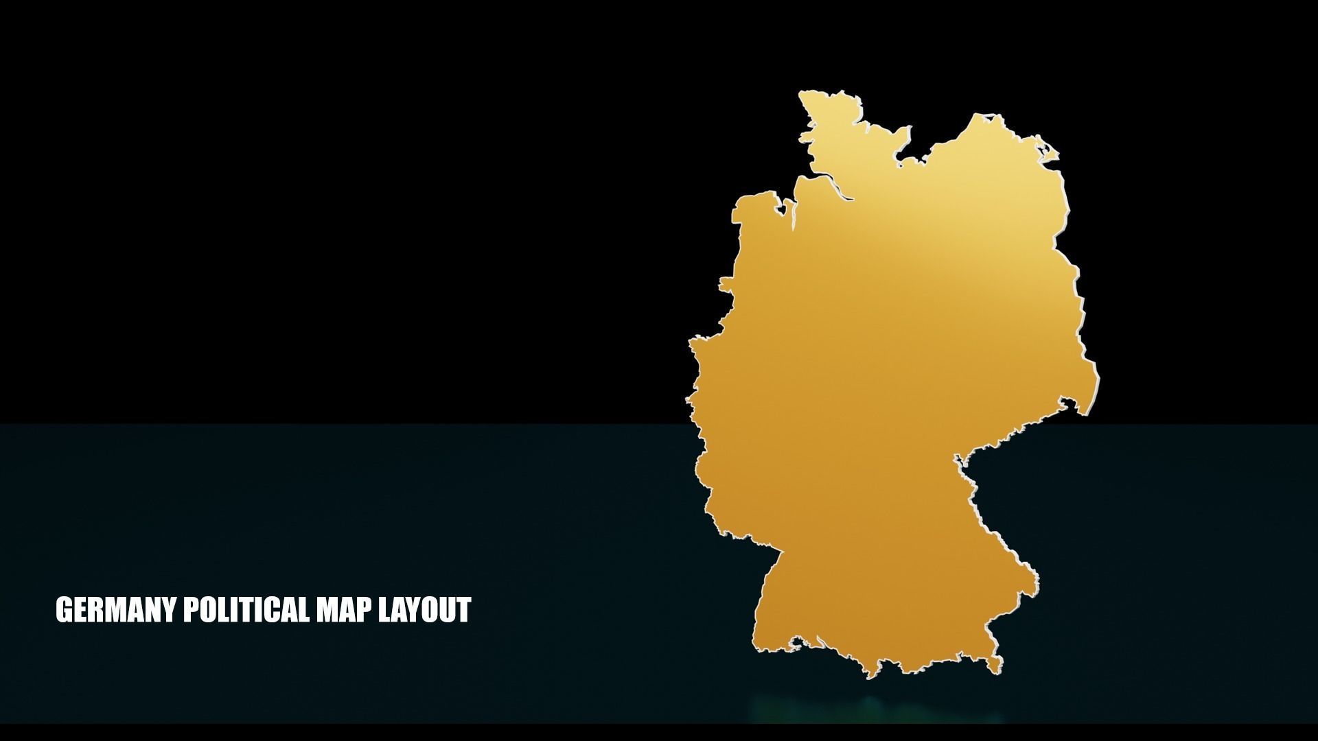 GERMANY POLITICAL MAP LAYOUT Low-poly 3D model_2