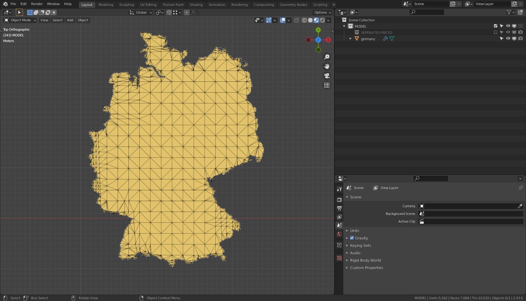GERMANY POLITICAL MAP LAYOUT Low-poly 3D model_8