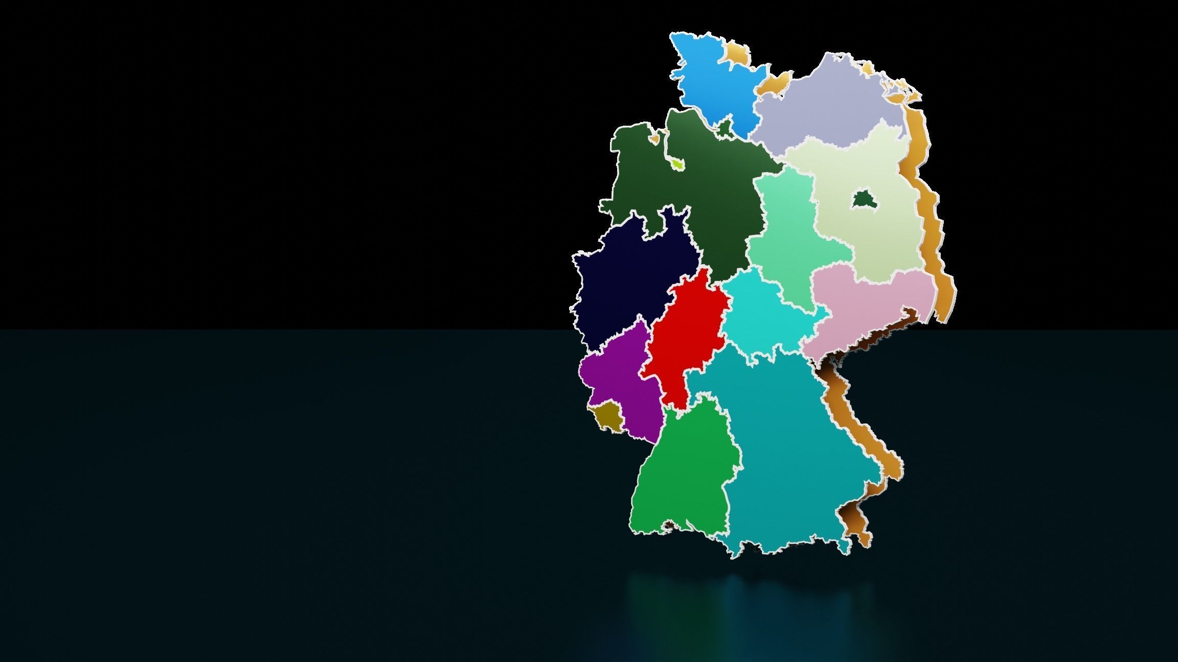 GERMANY POLITICAL MAP LAYOUT Low-poly 3D model_10