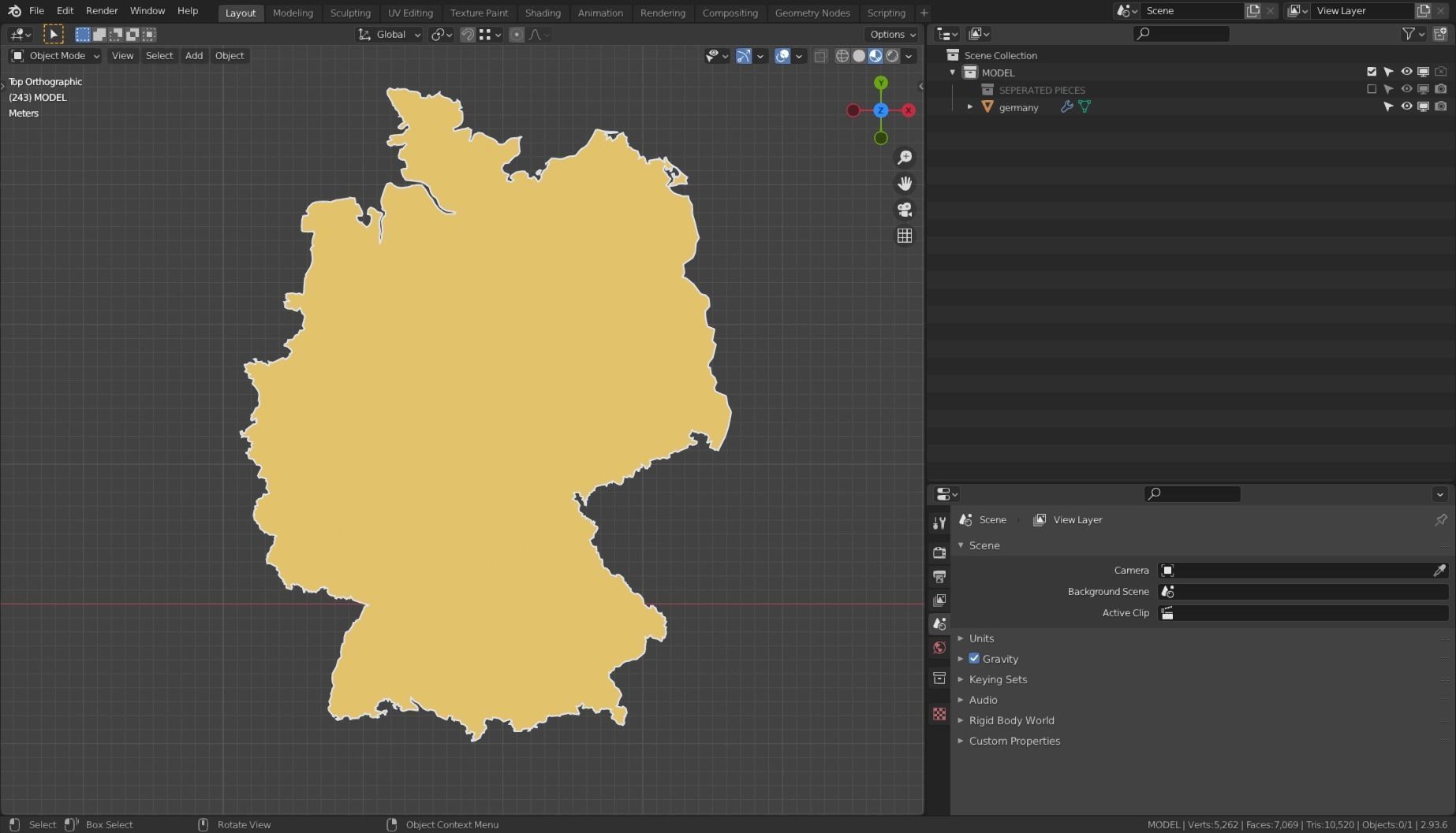 GERMANY POLITICAL MAP LAYOUT Low-poly 3D model_7