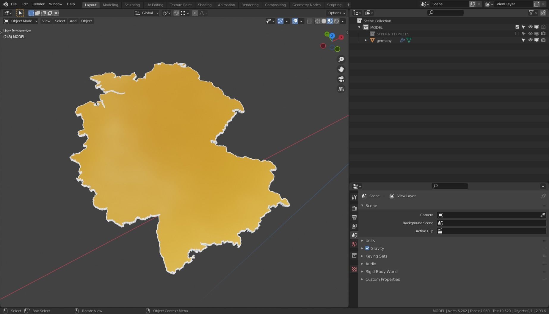 GERMANY POLITICAL MAP LAYOUT Low-poly 3D model_6