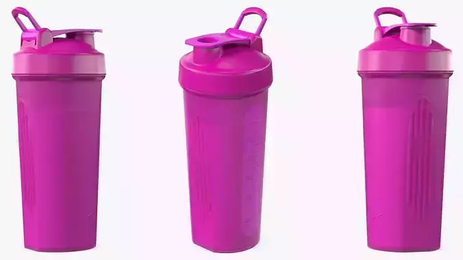 Protein Shaker Bottle with Protein Pink 3D model