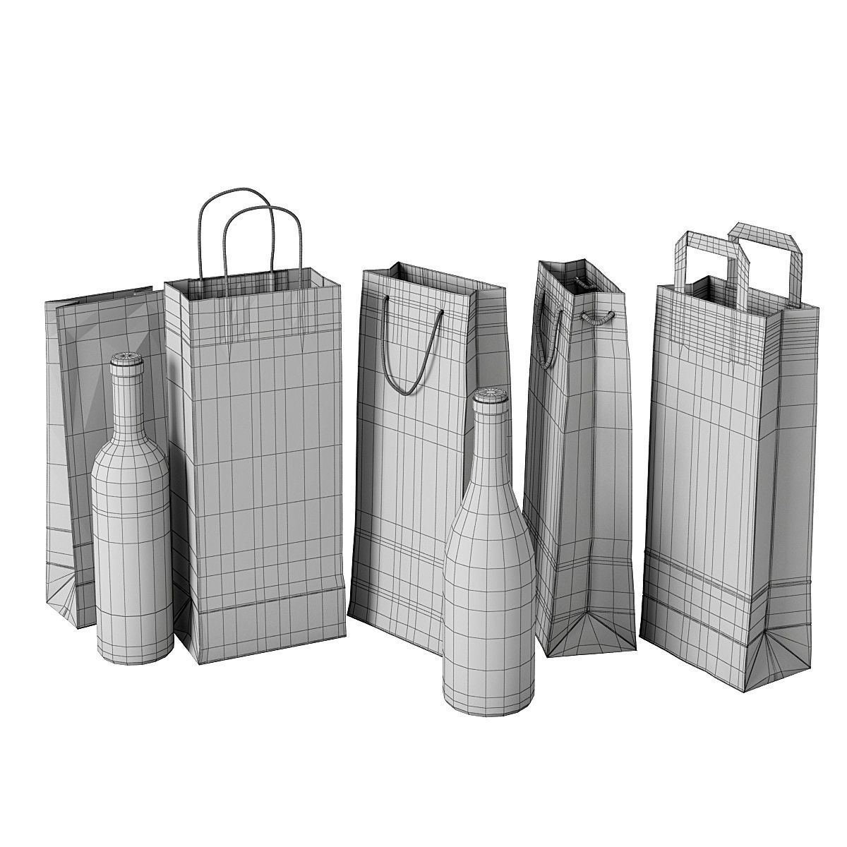 Paper bag 6 3D model_4