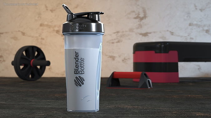 BlenderBottle Classic Bottle with Protein White 3D model 2