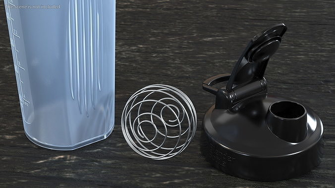 BlenderBottle Classic Bottle with Protein White 3D model 4