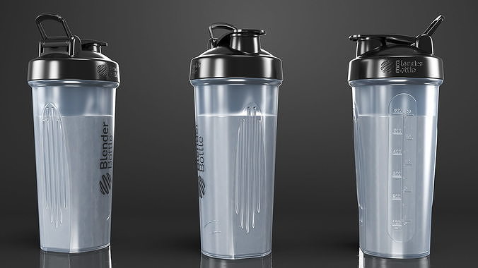 BlenderBottle Classic Bottle with Protein White 3D model 7