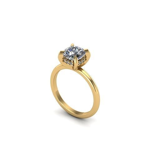 Solitaire cushion cut center 3D print model