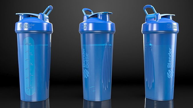 BlenderBottle Classic Bottle with Protein Cyan 3D model 7