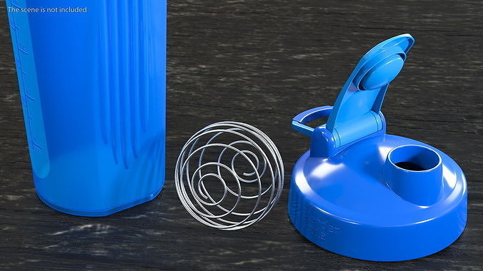 BlenderBottle Classic Bottle with Protein Cyan 3D model 4