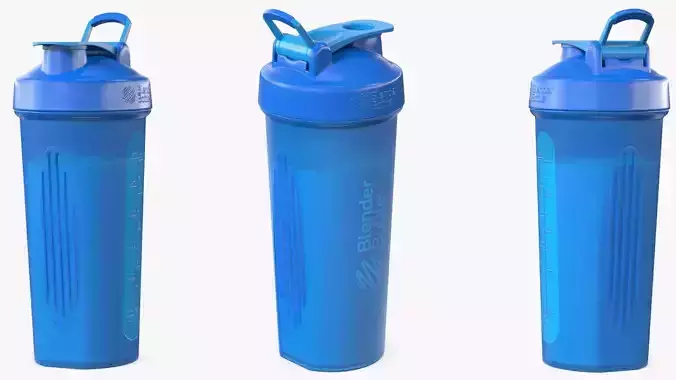 BlenderBottle Classic Bottle with Protein Cyan 3D model