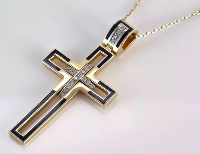 Fashion enamel cross 3D print model STL formats 3D print model